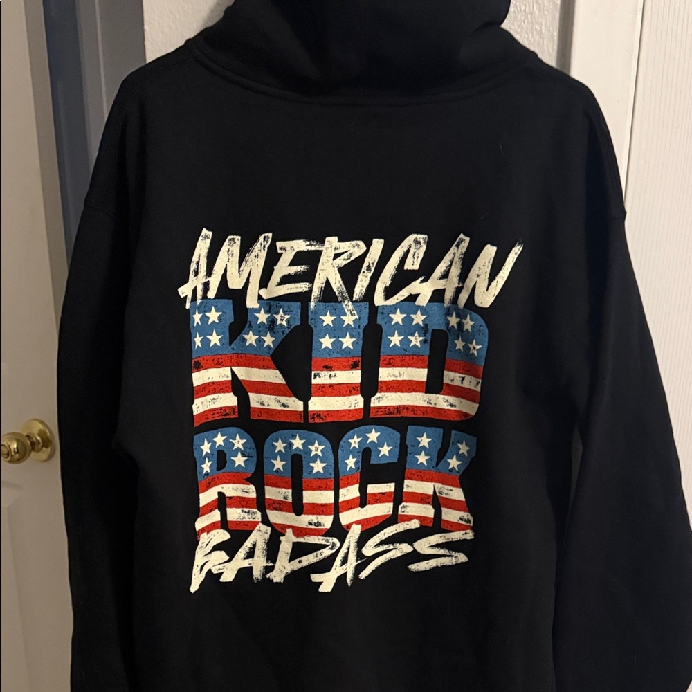 Black Graphic Kid Rock zip up hoodie